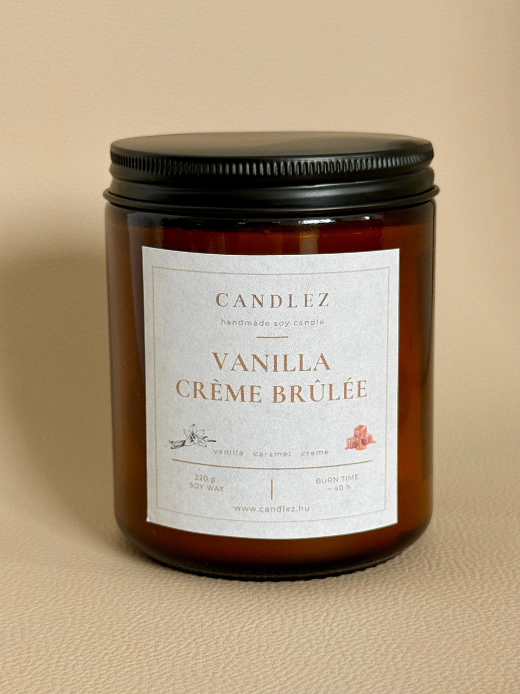 Vanilla Crème Brûlée vaníliás süti illatgyertya fakanóccal