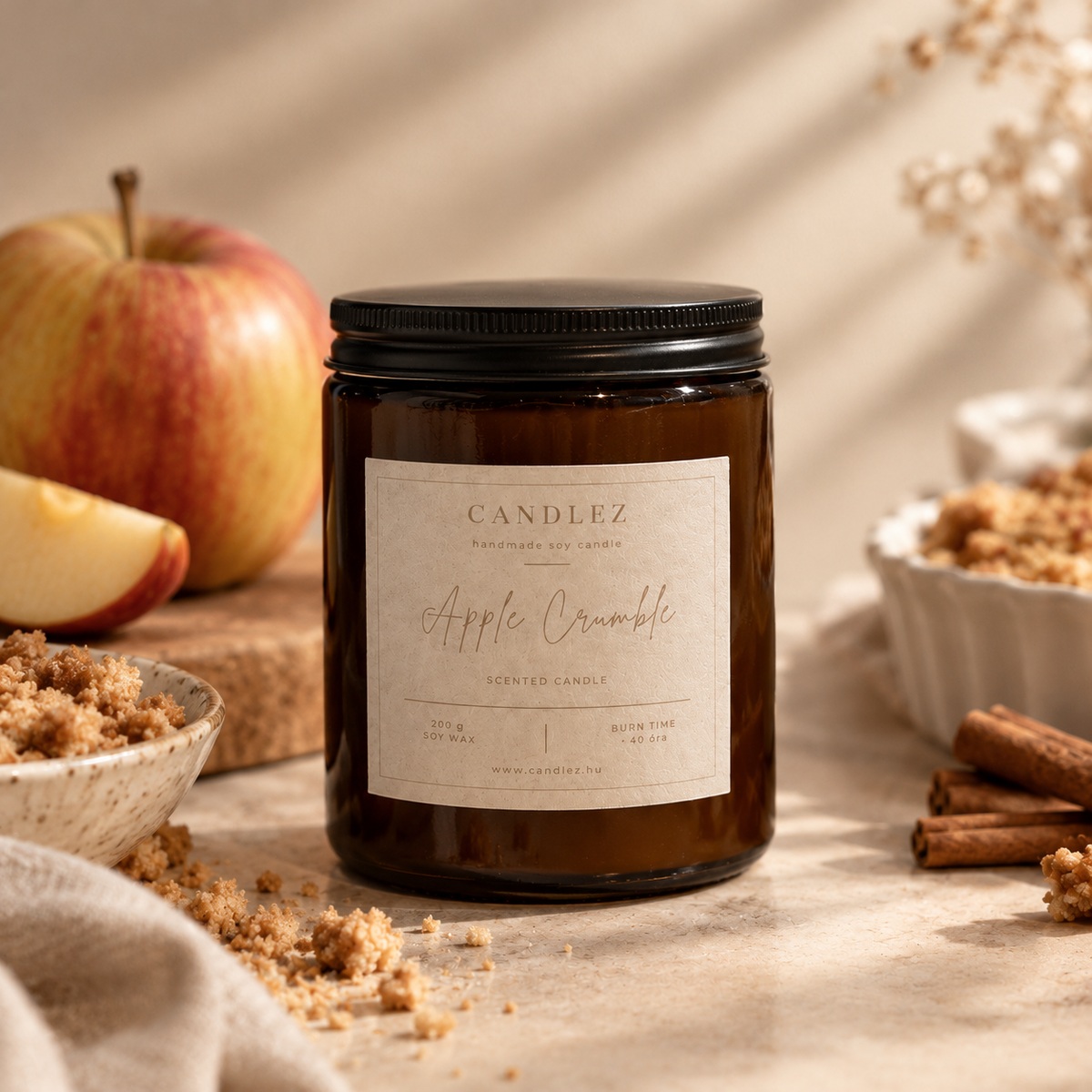 Apple Crumble almás süti illatgyertya