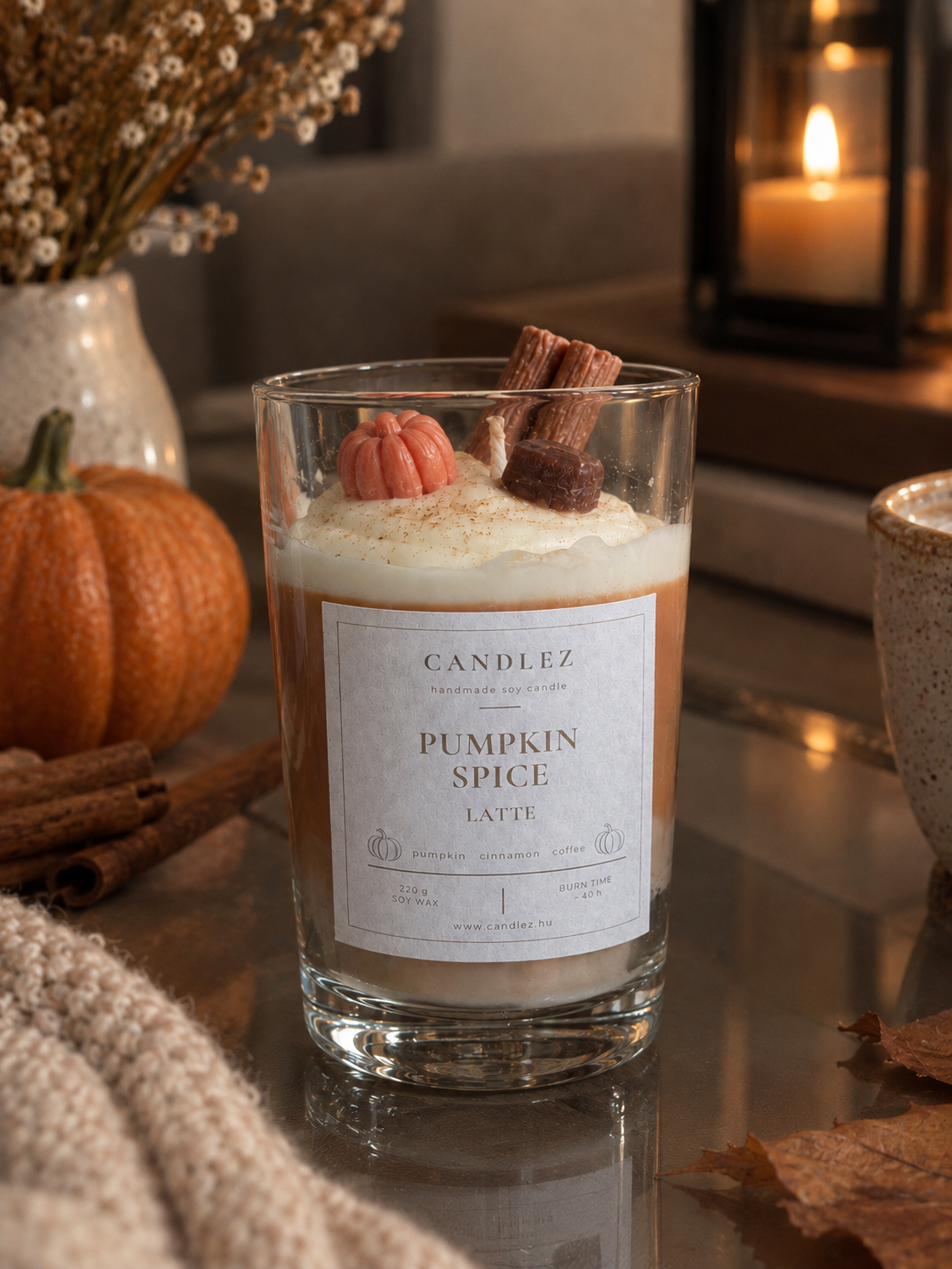 Pumpkin Spice Latte sütőtökös kávé desszertgyertya